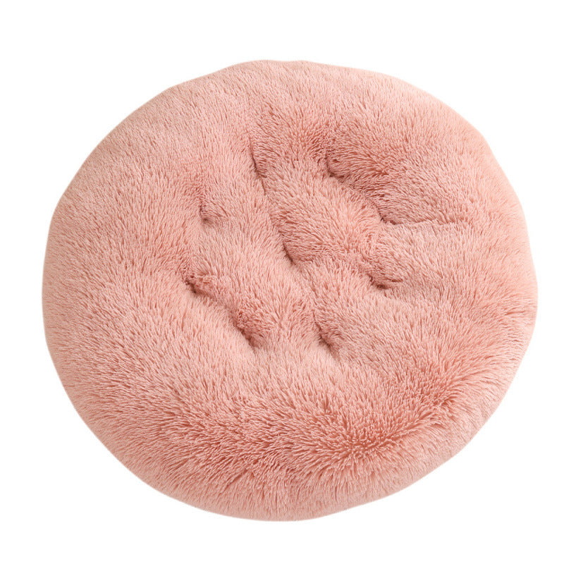 Round Plush Warm Pet Sleep Mat Bed House