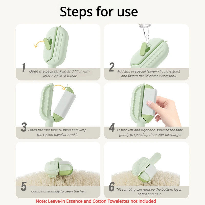 Pet Grooming Comb Water Tank Hair Removal Detangling Brush