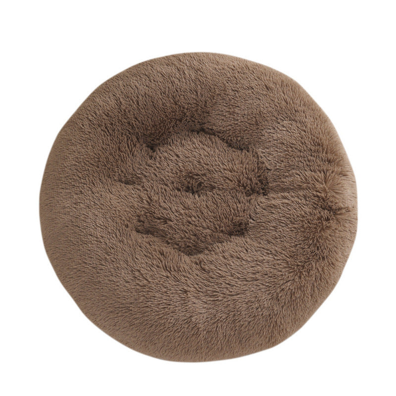 Round Plush Warm Pet Sleep Mat Bed House