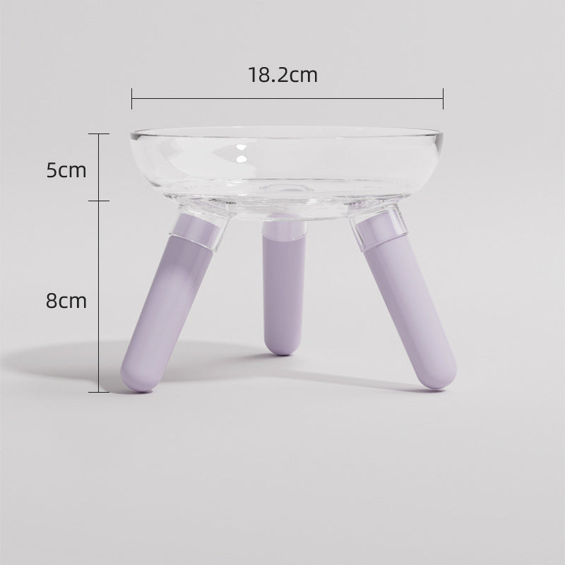 Transparent Glass Pet Feeding And Drinking Bowl Anti Knock