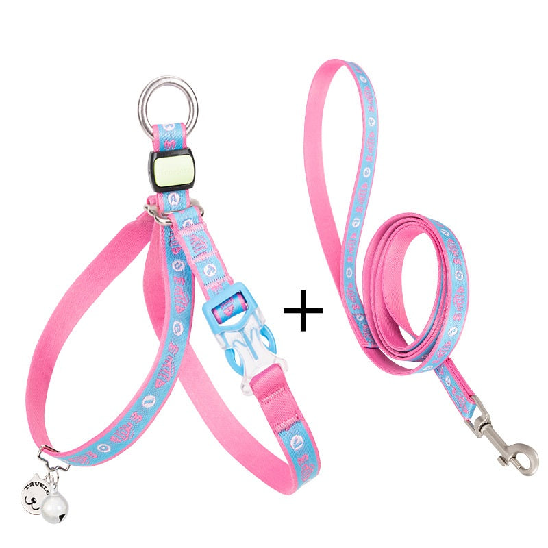 Pet Bell Vest Harness Leash Set For Walks