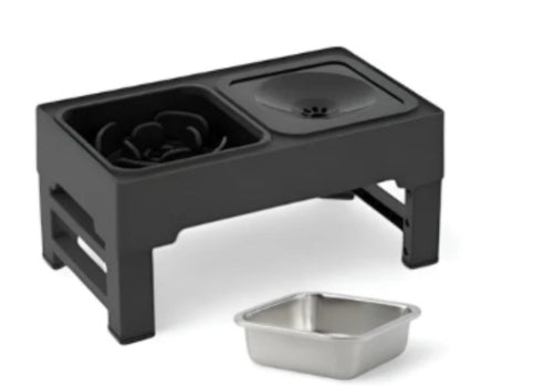 Adjustable Stainless Double Bowl Pet Elevated Feeder Stand