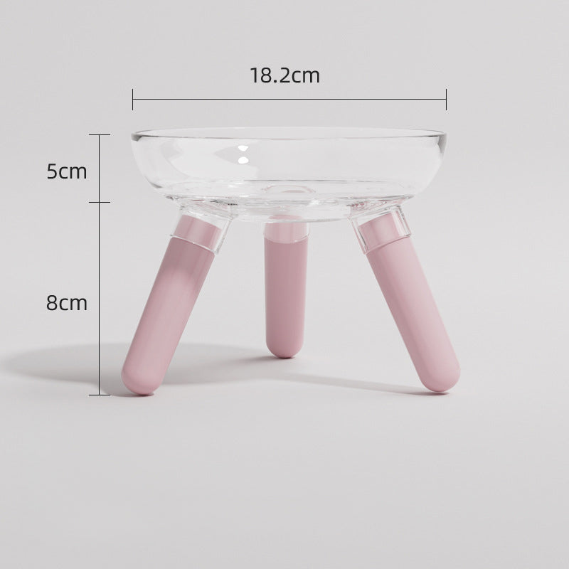 Transparent Glass Pet Feeding And Drinking Bowl Anti Knock