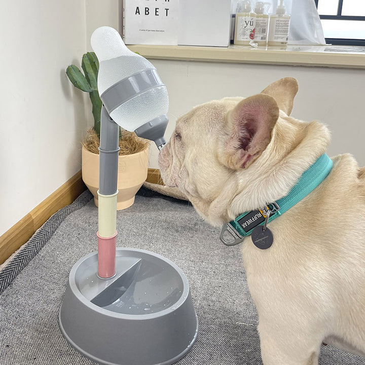 Automatic Pet Water Dispenser Adjustable Height Feeding Fountain