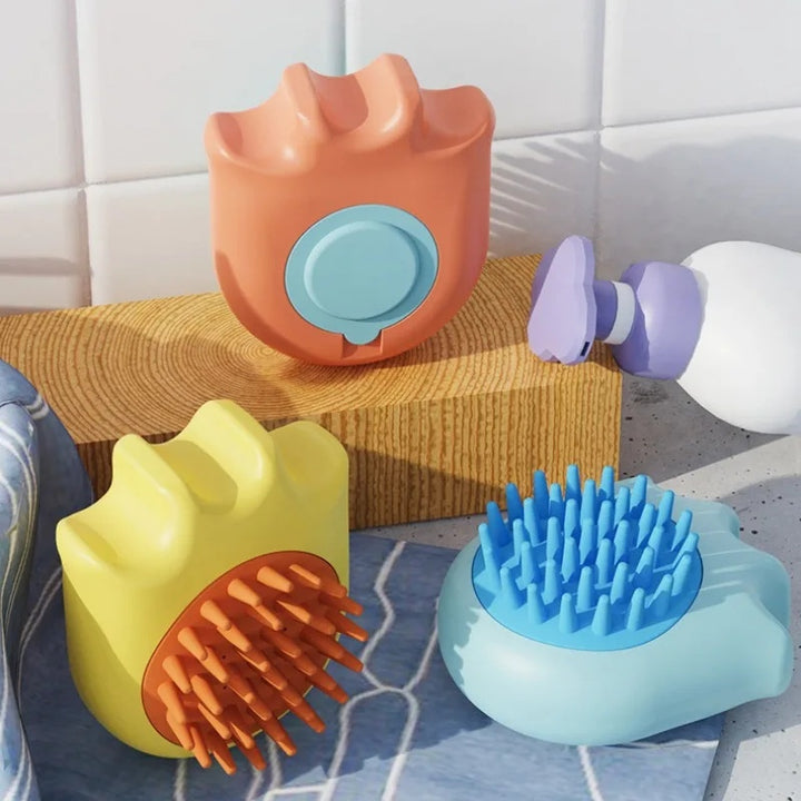 Pet Bath Massage Brush Comb Cleaning Shampoo Dispenser Tool