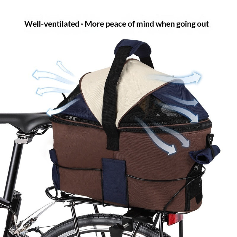Foldable Pet Canvas Rear Seat Carrier Travel Bag