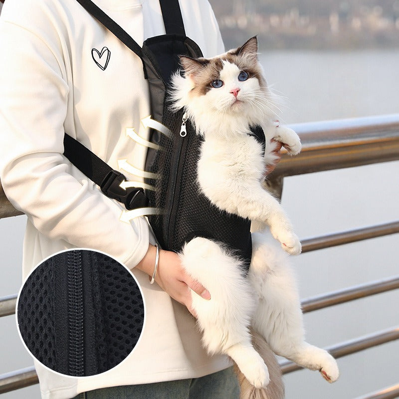 Breathable Pet Backpack Carrier Adjustable Travel Hiking Bag