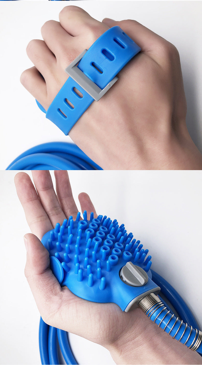 Pet Bath Silicone Nozzle Handheld Massage Shower Gloves
