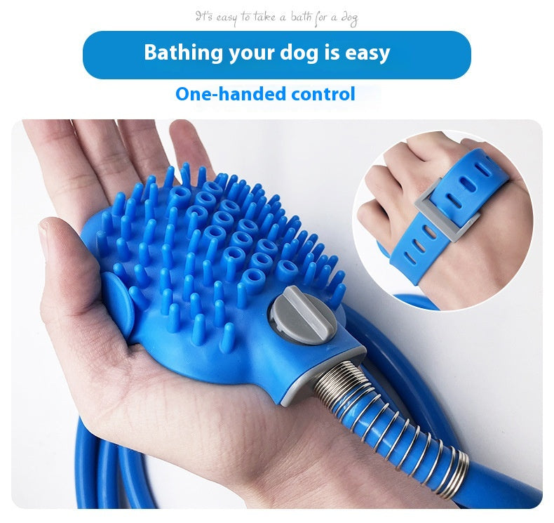 Pet Bath Silicone Nozzle Handheld Massage Shower Gloves
