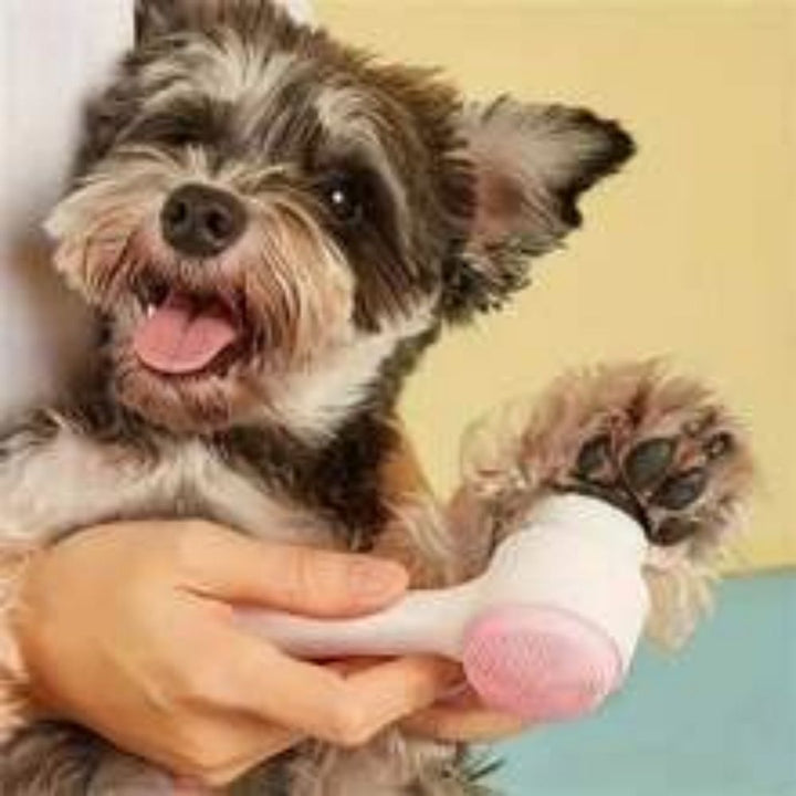 Nylon Pet Paw Brush Gentle Grooming Massage Cleaning Tool