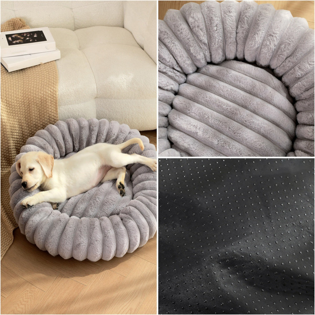 Heavy Duty Plush Pet Nest Round Warm Winter Bed