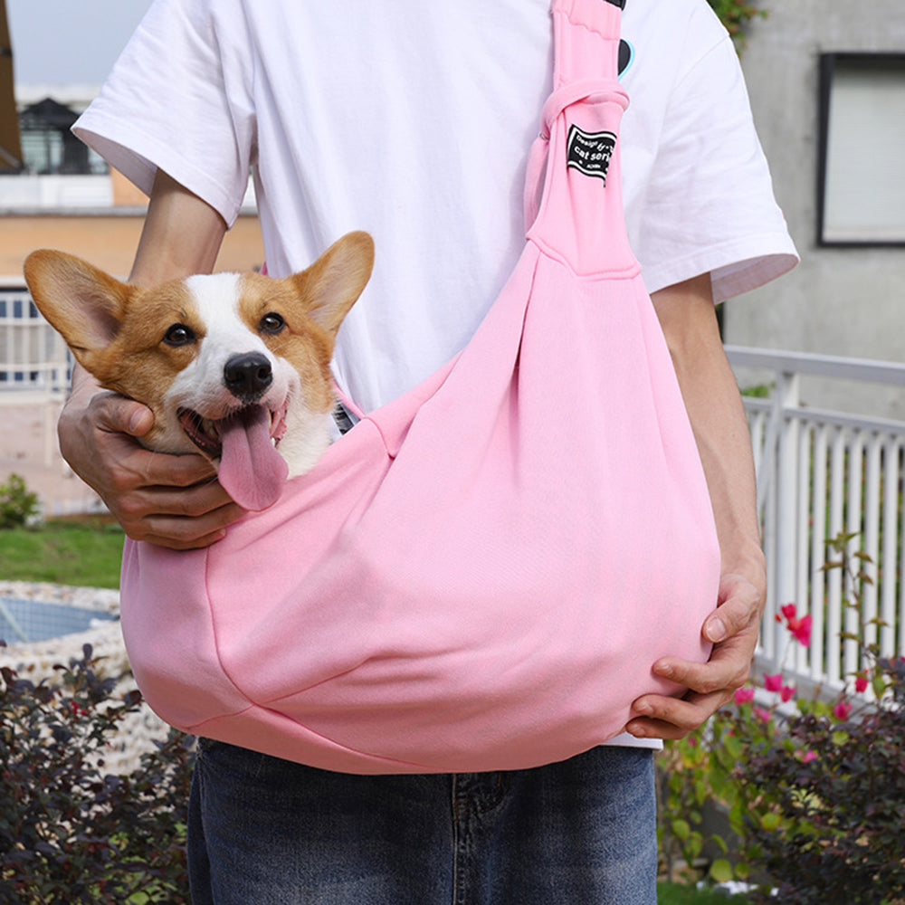 Cotton Pet Shoulder Carrier Crossbody Travel Tote Bag