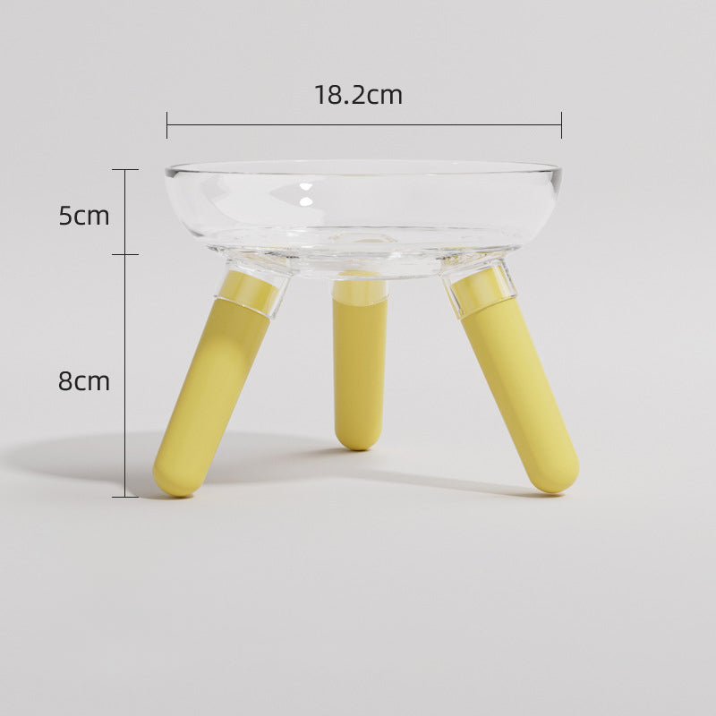 Transparent Glass Pet Feeding And Drinking Bowl Anti Knock