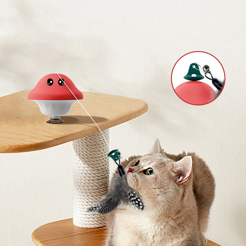 Suction Cup Retractable Pet Wand Teaser Toy For Indoor Play