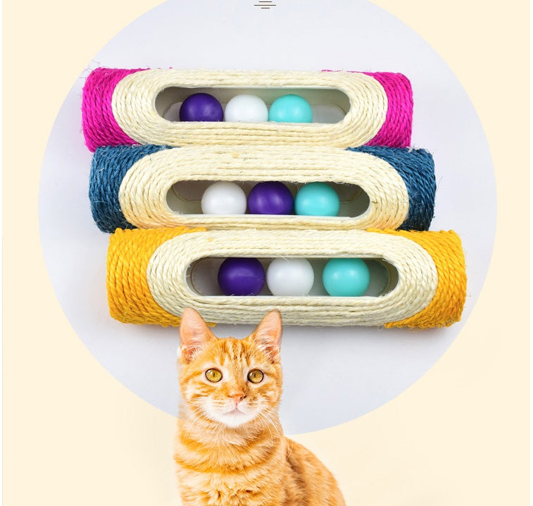 Long Sisal Drum Interactive Pet Toy Three Piece