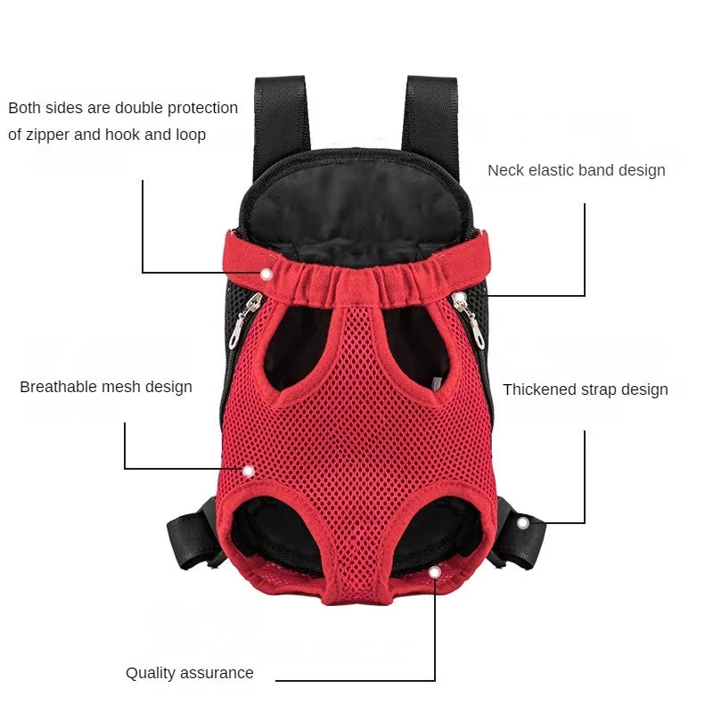Breathable Pet Backpack Carrier Adjustable Travel Hiking Bag