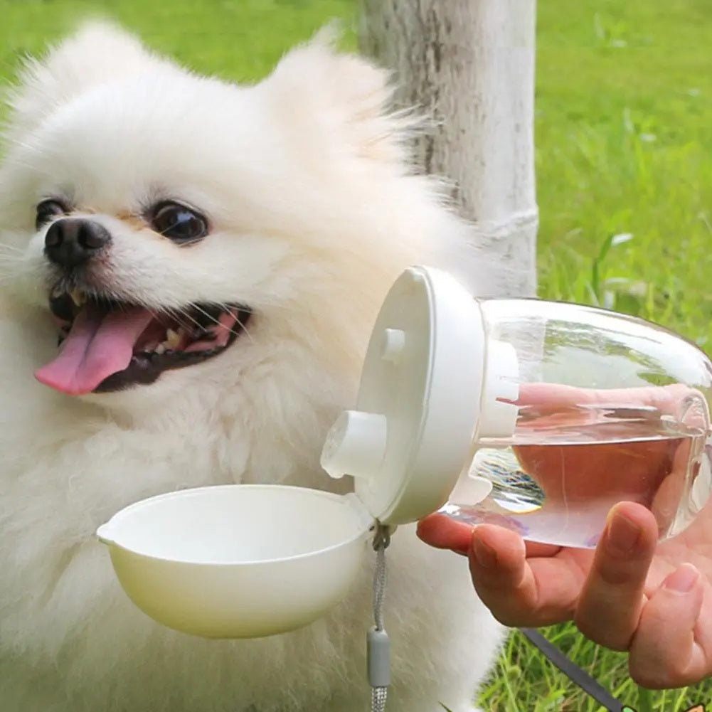 Portable Pet Travel Water Bottle Feeding Cup With Bowl