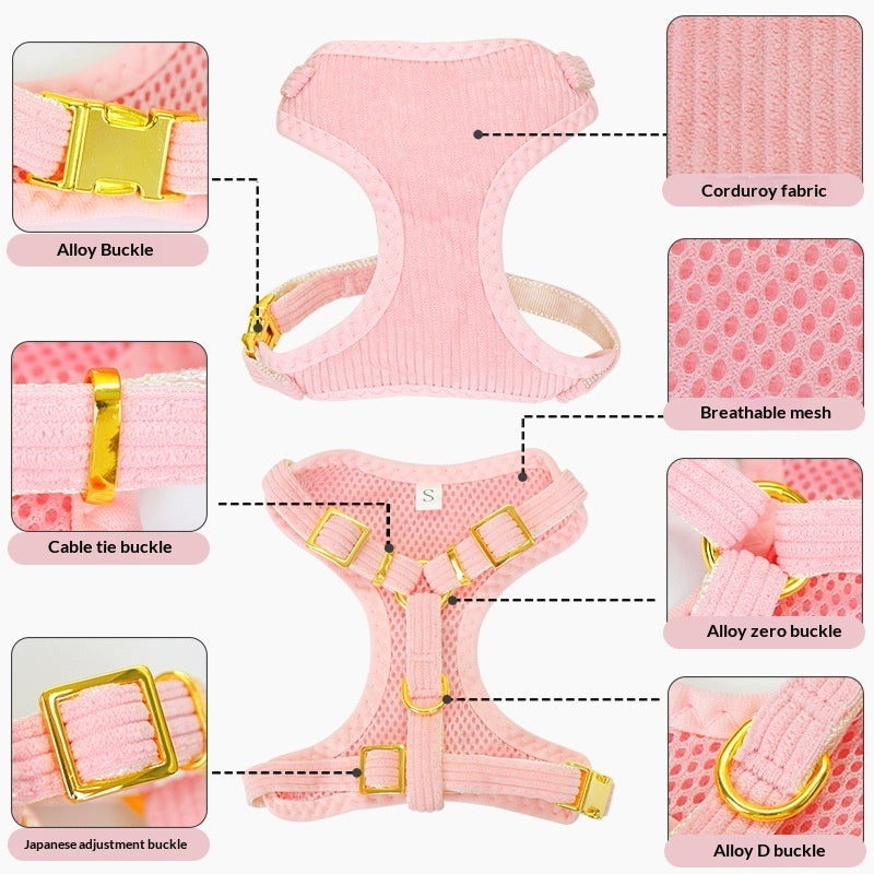 Outdoor Pet Harness And Leash Set For Walking Control