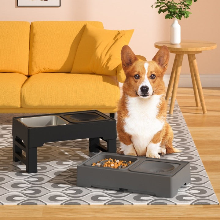 Adjustable Stainless Double Bowl Pet Elevated Feeder Stand