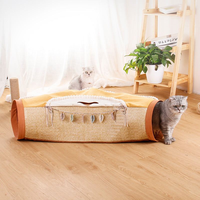 Totoro Style Pet Litter Roll Tunnel Interactive Toy Supplies